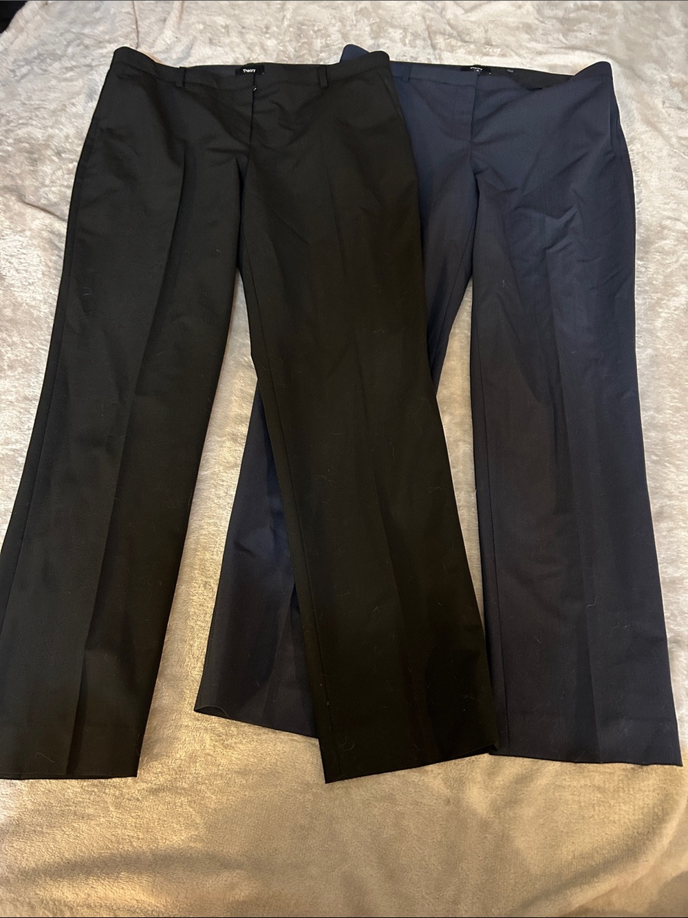 2 pairs of theory straight leg dress pant